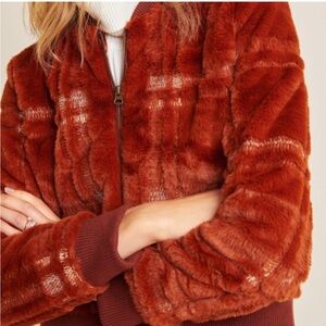 NWT Anthroplogie Plaid Teddy Bomber
